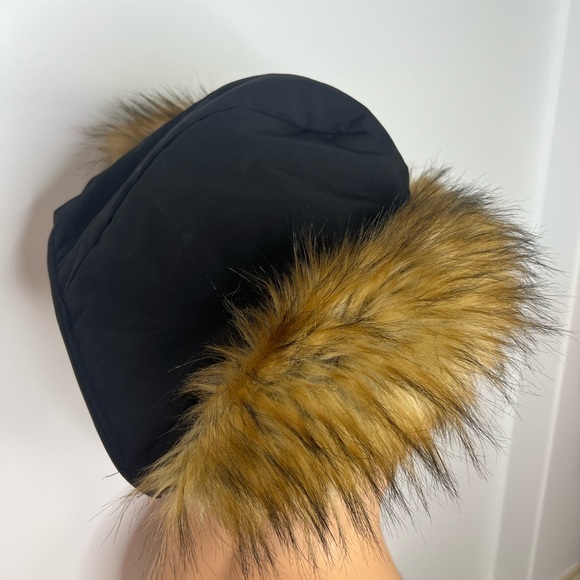 Bebe hood coat faux fur zip on parka jacket hood winter gold hardware black cute - Picture 6 of 7